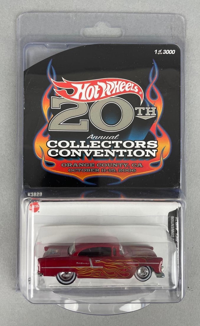 Mattel Hot Wheels 20th Annual Collectors Convention 55 Chevy Bel Air Die-Cast Car: Limited edition of up to 3000, original packaging