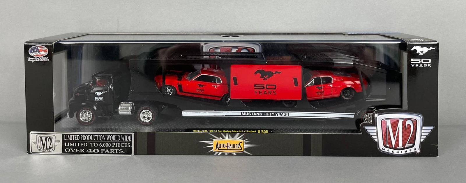 M2 Machines Auto Haulers Ford Mustang Die-Cast Vehicle Set: Limited edition of 6,000, 1/64 scale, original packaging