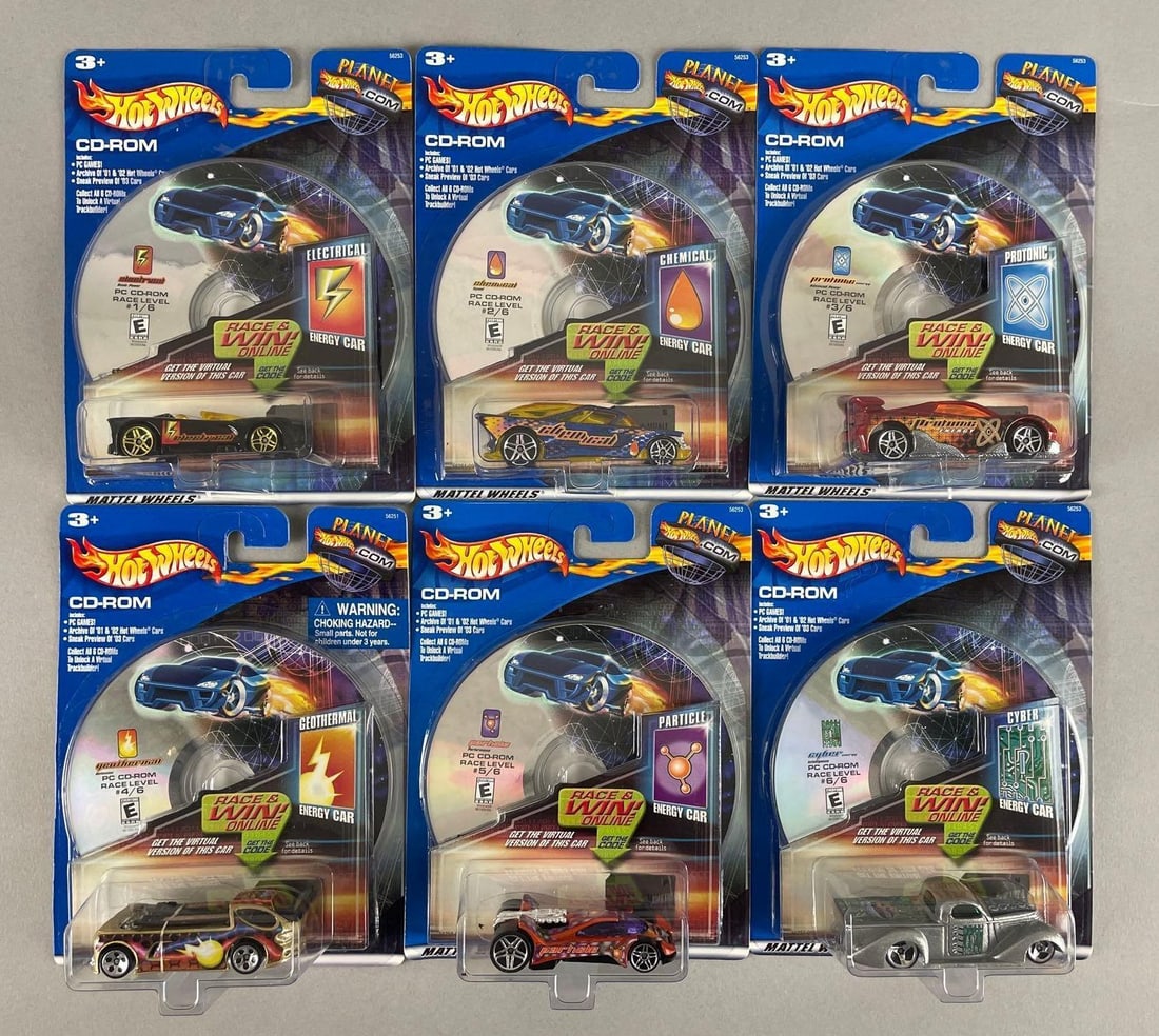Set of 6 Mattel Hot Wheels CD-Rom Die-Cast Cars (1 of 2)