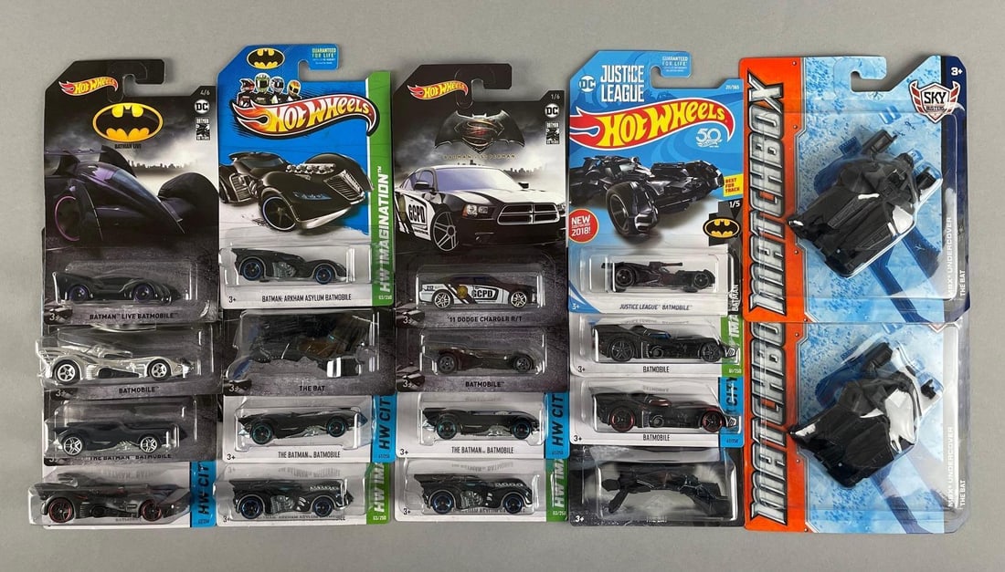 Group of Mattel Hot Wheels Batman Die-Cast Vehicles (1 of 3)