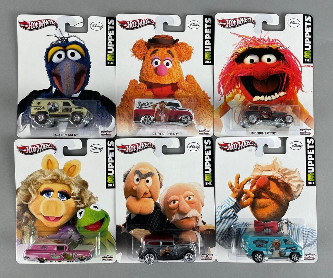 Set of 6 Mattel Hot Wheels Muppets Die-Cast Vehicles (1 of 2)