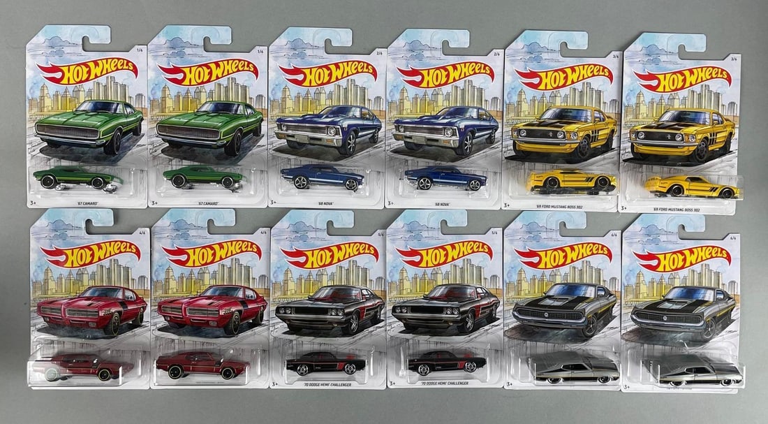 2 Sets of 6 Mattel Hot Wheels Die-Cast Vehicles: 1/64 scale, original packaging