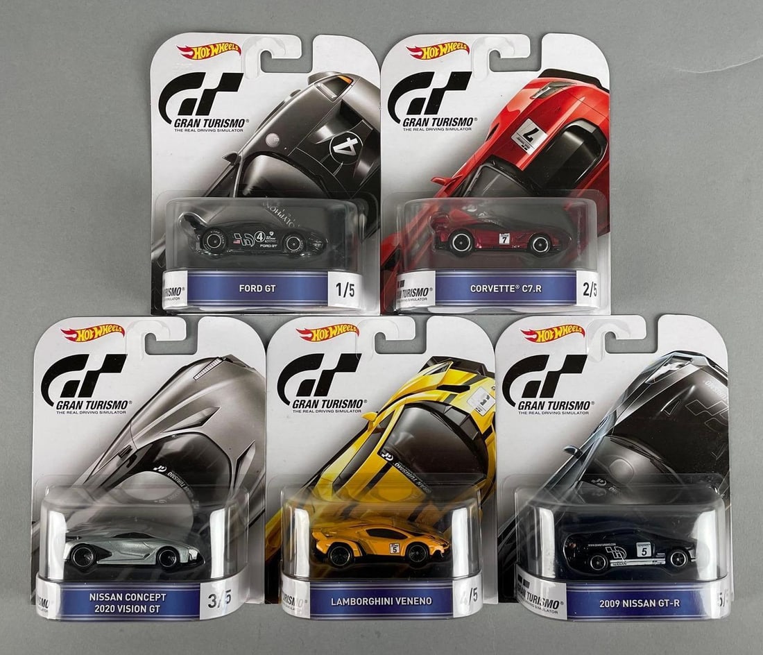 Set of 5 Mattel Hot Wheels Gran Turismo Die-Cast Vehicles (1 of 2)