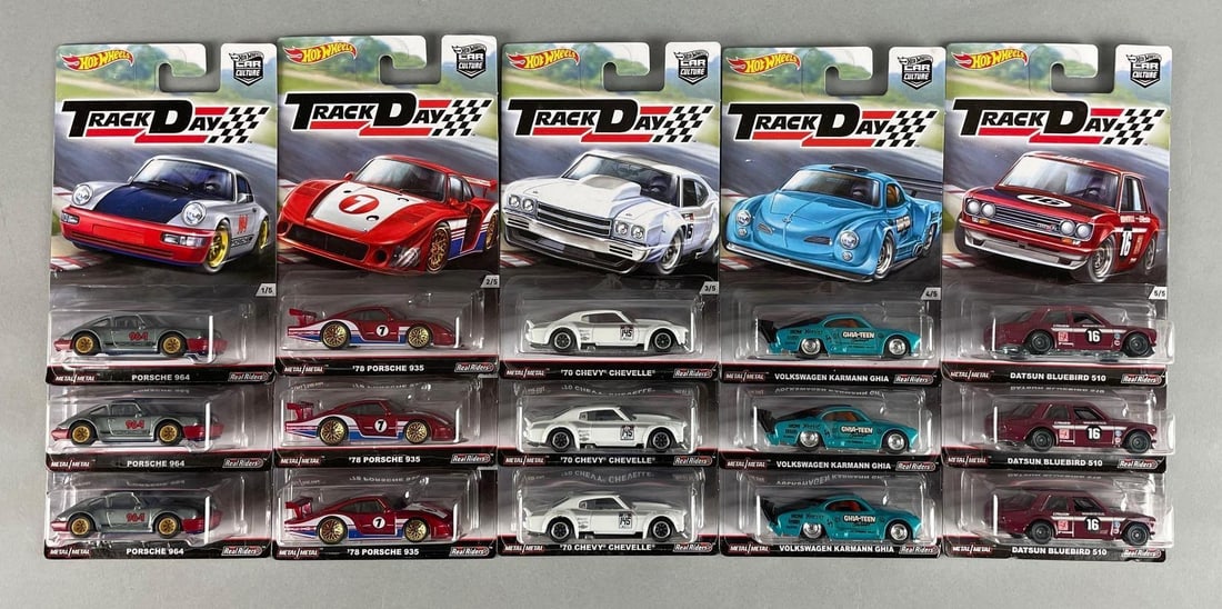 3 Sets of 5 Mattel Hot Wheels Track Day Die-Cast Vehicles (1 of 3)