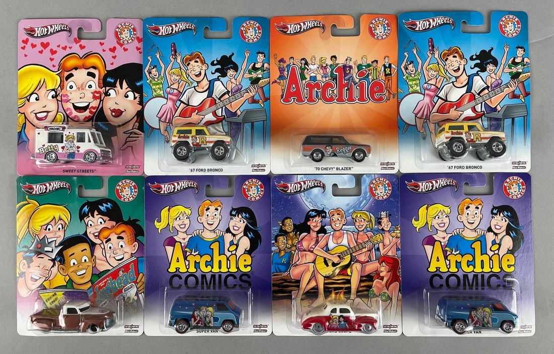 Group of Mattel Hot Wheels Archie Comics Die-Cast Vehicles: 1/64 scale, original packaging