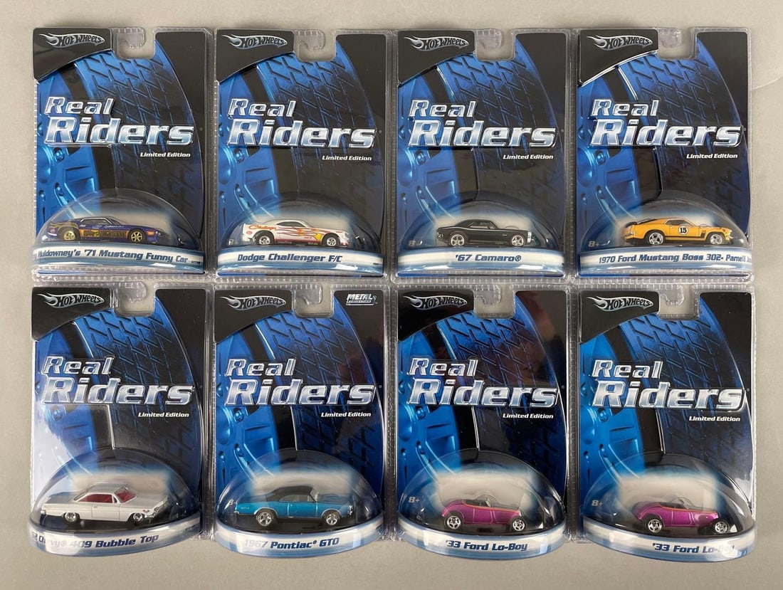 Group of Mattel Hot Wheels Real Riders Die-Cast Vehicles: Limited edition, original packaging