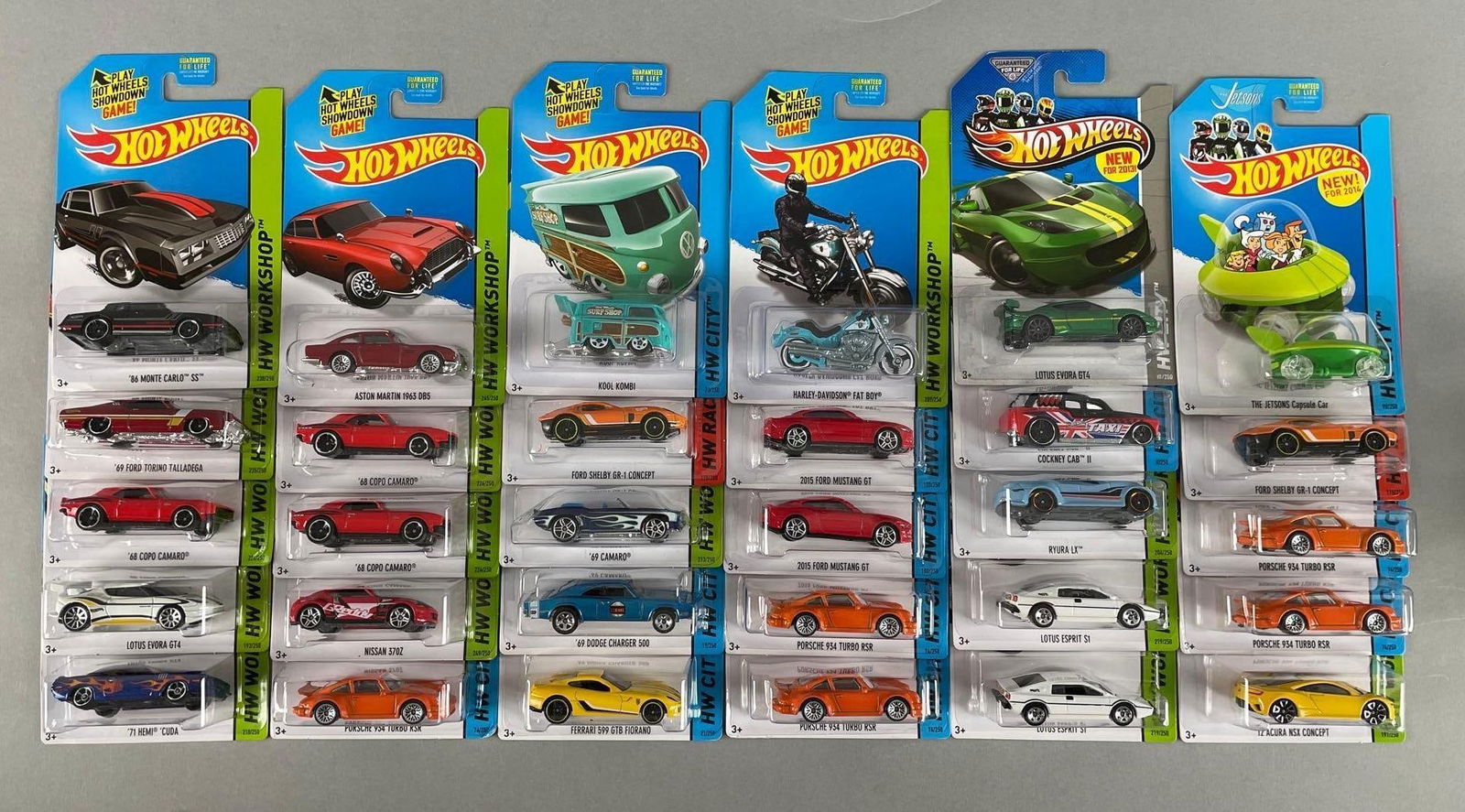 Group of Mattel Hot Wheels Die-Cast Vehicles: Includes Jetsons, Hemi Cuda