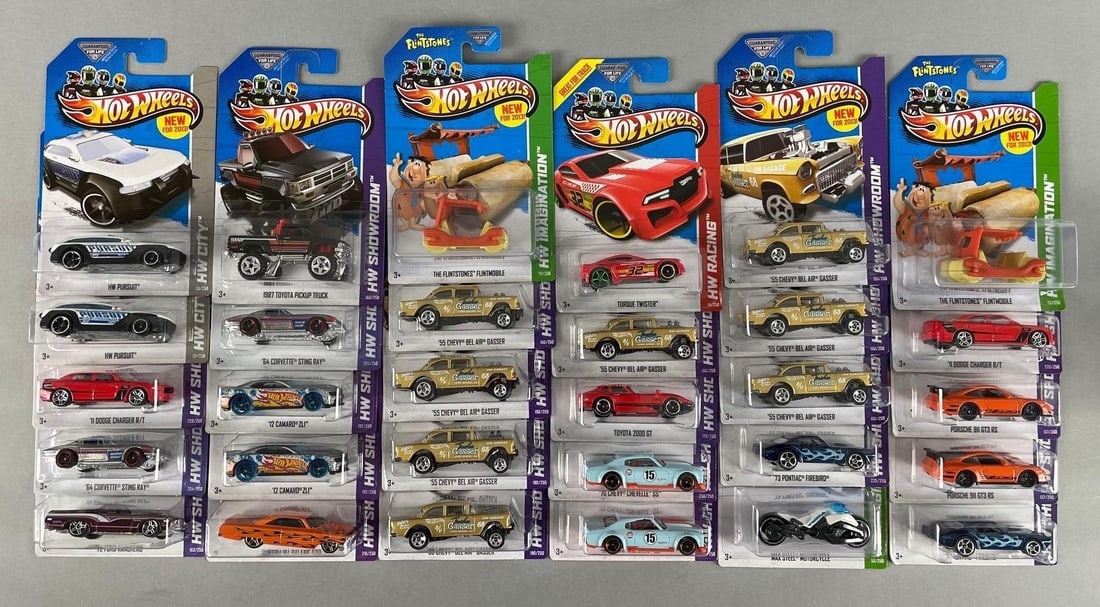 Group of Mattel Hot Wheels Die-Cast Vehicles: Includes motorcycle, 72 firebird