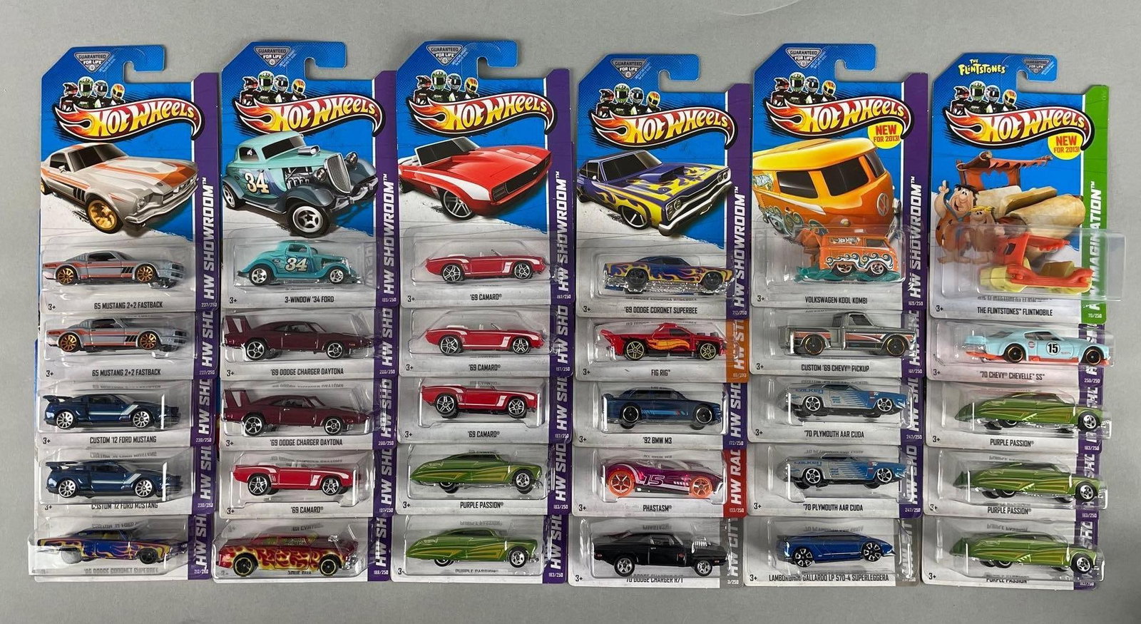 Group of Mattel Hot Wheels Die-Cast Vehicles: Includes purple passion, shoe box