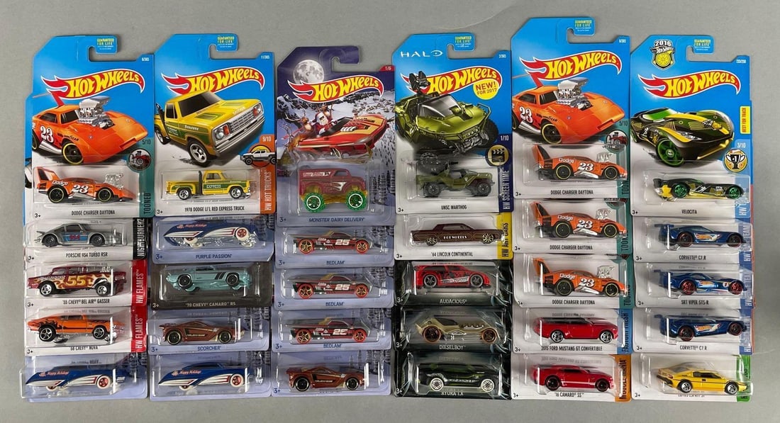 Group of Mattel Hot Wheels Die-Cast Vehicles: Includes purple passion, velocita