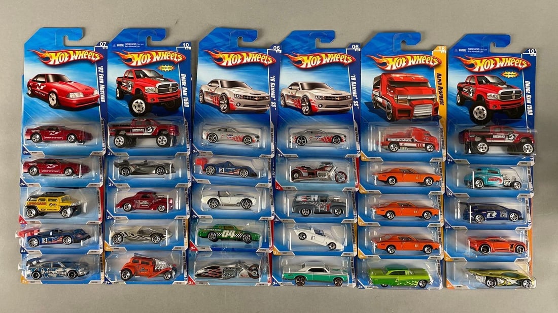 Group of Mattel Hot Wheels Die-Cast Vehicles: Includes hot auction, dodge ram 1500