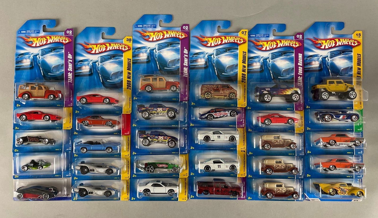 Group of Mattel Hot Wheels Die-Cast Vehicles: Includes red lines, Baja truck