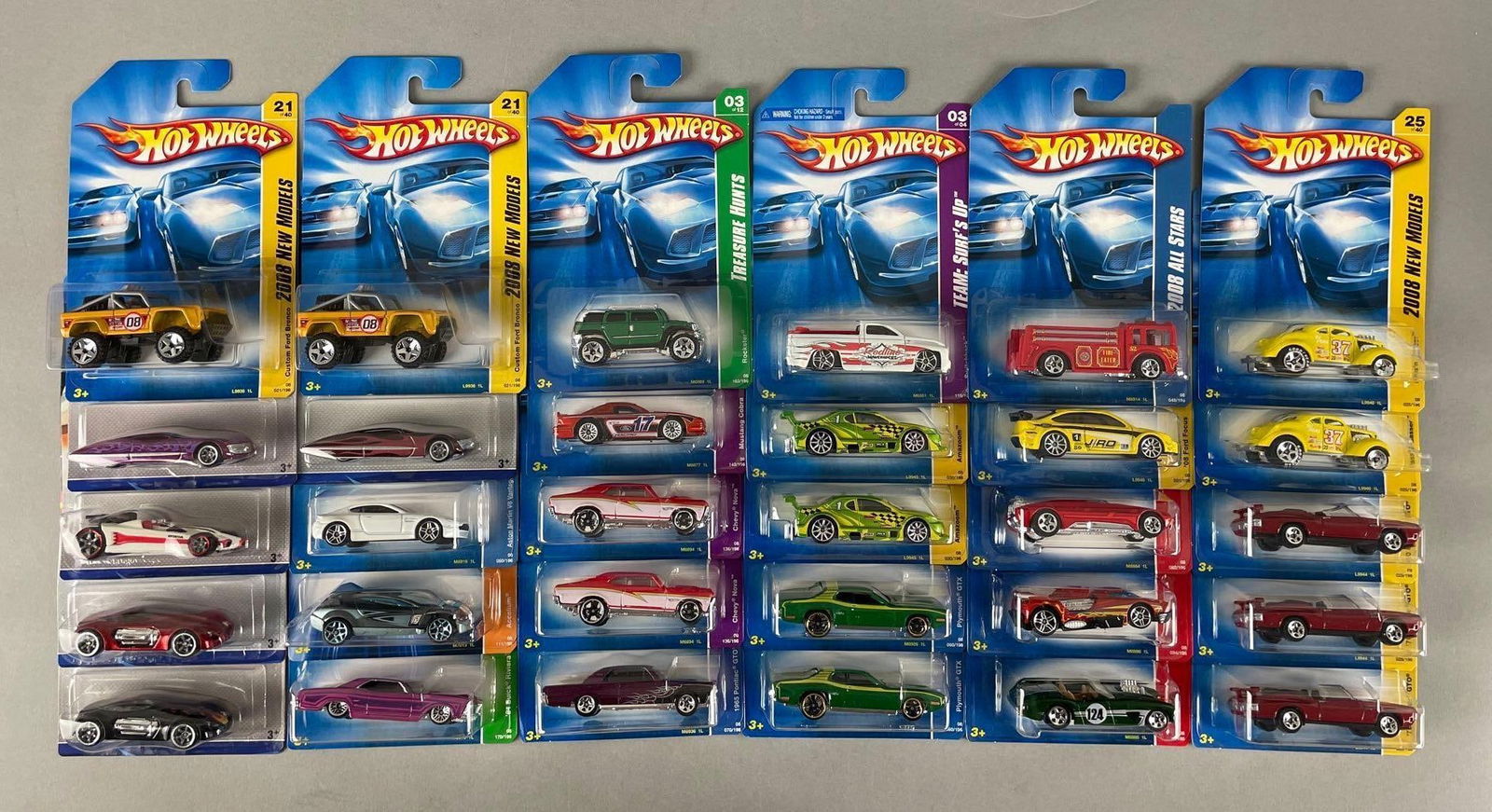 Group of Mattel Hot Wheels Die-Cast Vehicles: Includes gangster grin, amazoom