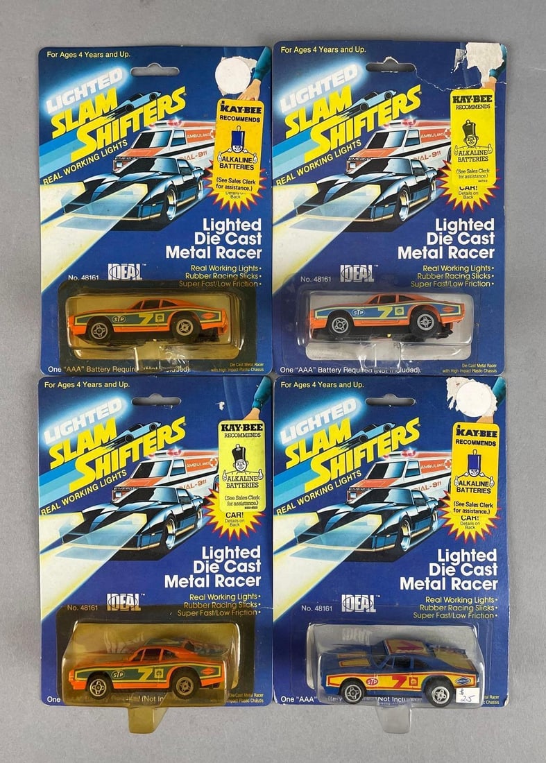 Group of 1984 Ideal Lighted Slam Shifters Die-Cast Vehicles: 1/64 scale, original packaging