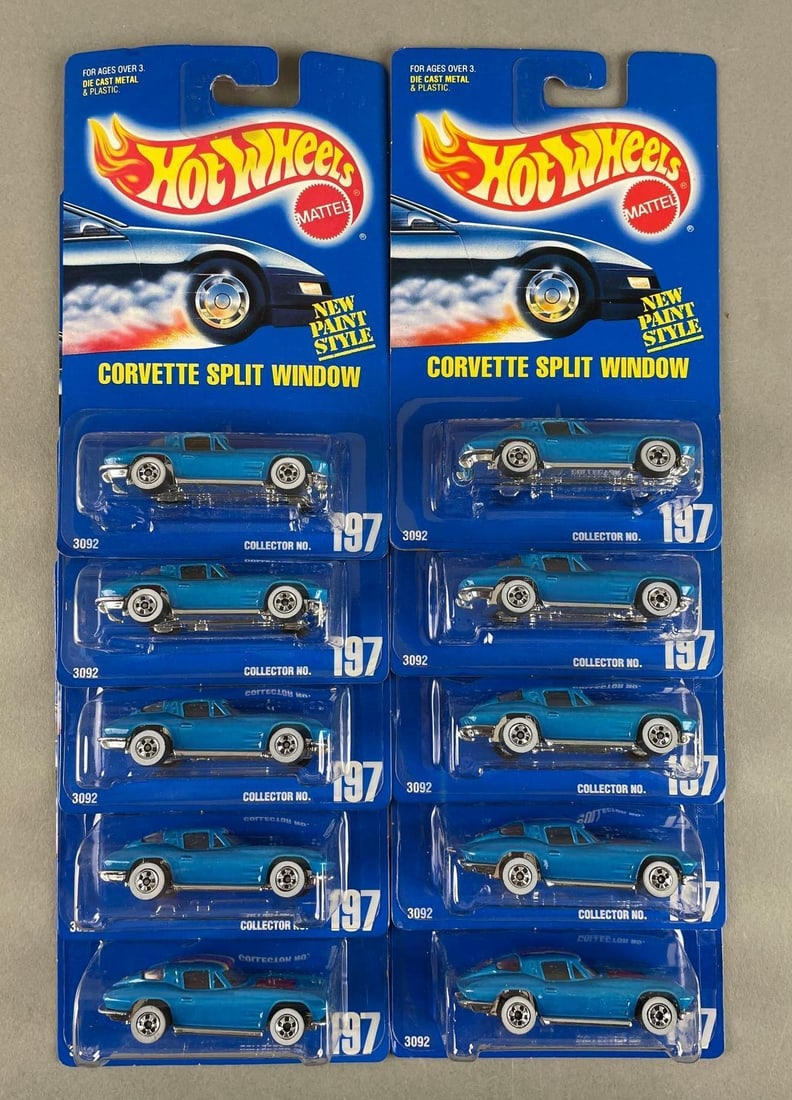 Group of Mattel Hot Wheels Corvette Split Window Die-Cast Vehicles: Original packaging