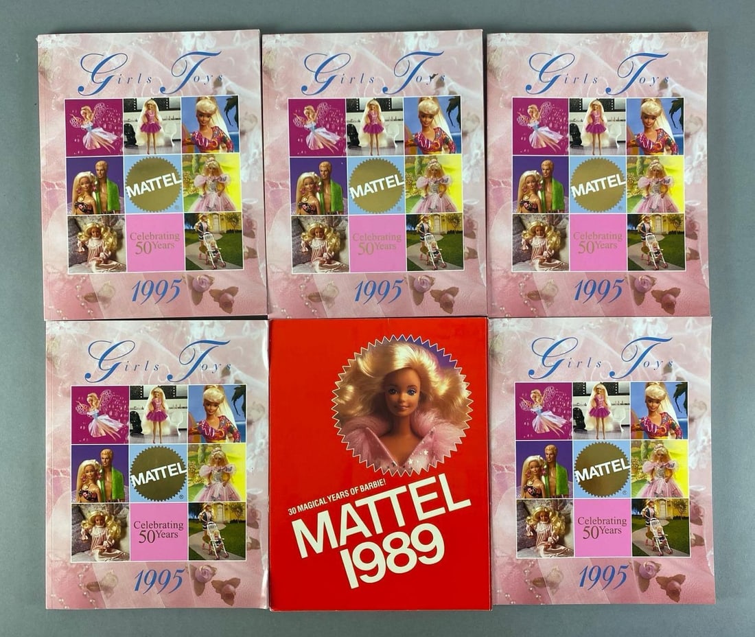 Group of 6 1980s-1990s Mattel Barbie Fashion Doll Catalogs: each measures 11? H x 8 1/2? W
