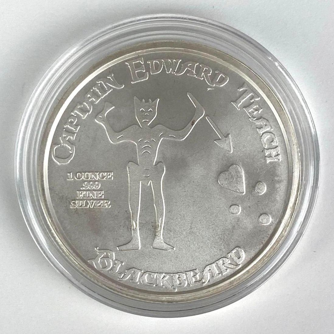 Captain Edward Teach Blackbeard 1 oz .999 Fine Silver Round: Captain Edward Teach Blackbeard 1 oz .999 Fine Silver Round