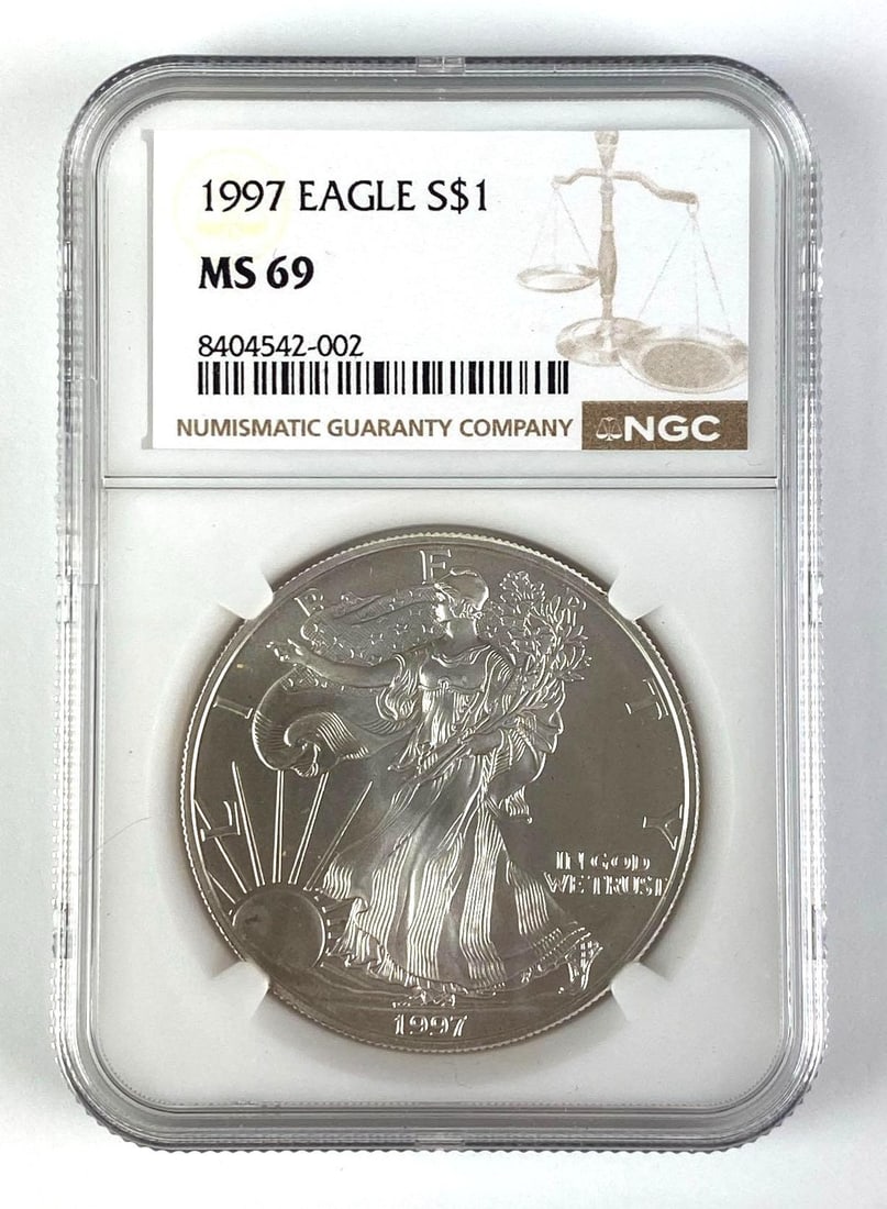 1997 America Eagle 1 oz Silver Round NGC MS69 (1 of 2)