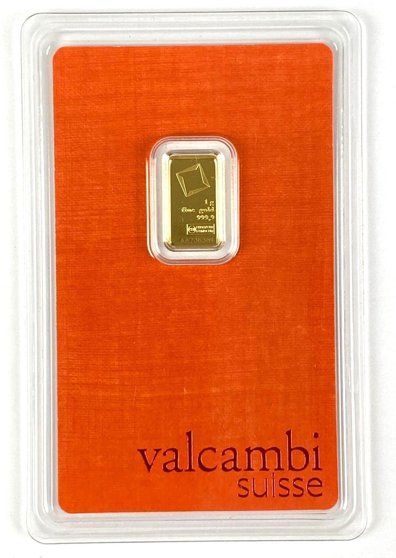Valcambi Suisse 1g 999.9 Fine Gold Ingot/Bar (1 of 2)