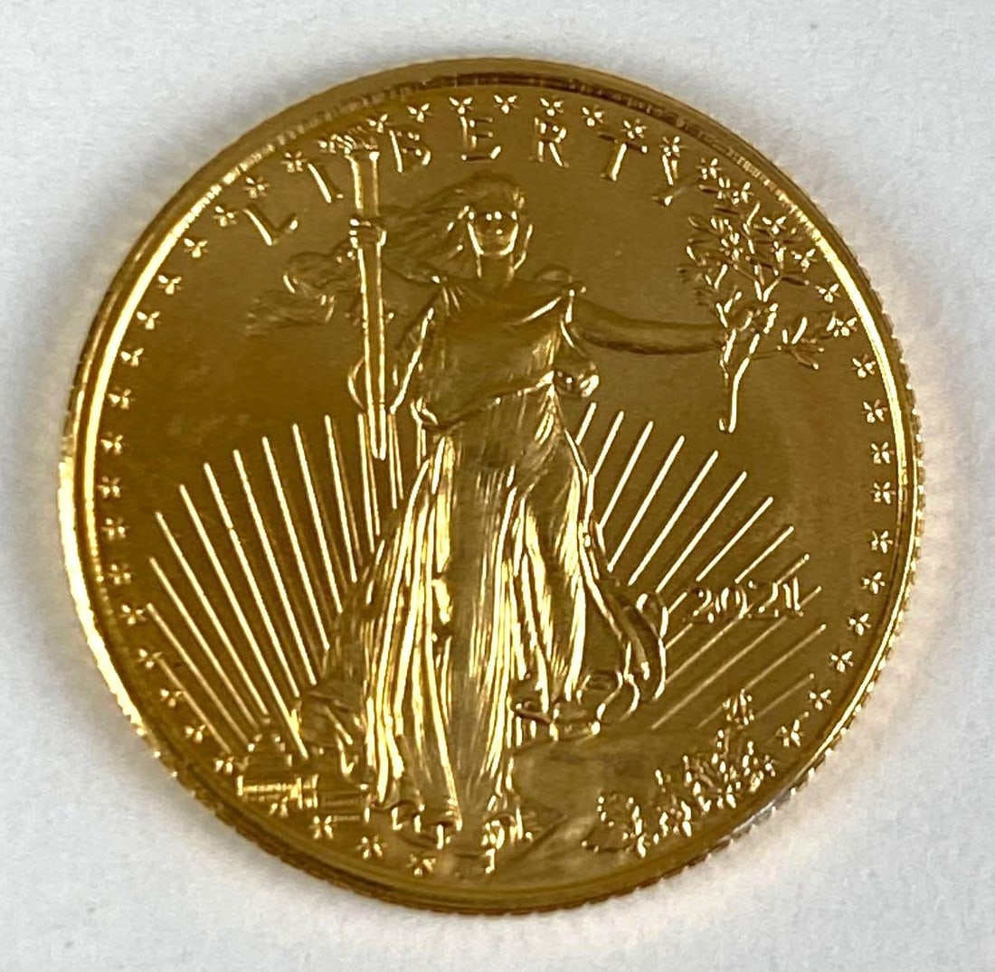 2021 US American Eagle 1/10 oz Fine Gold Coin (1 of 2)
