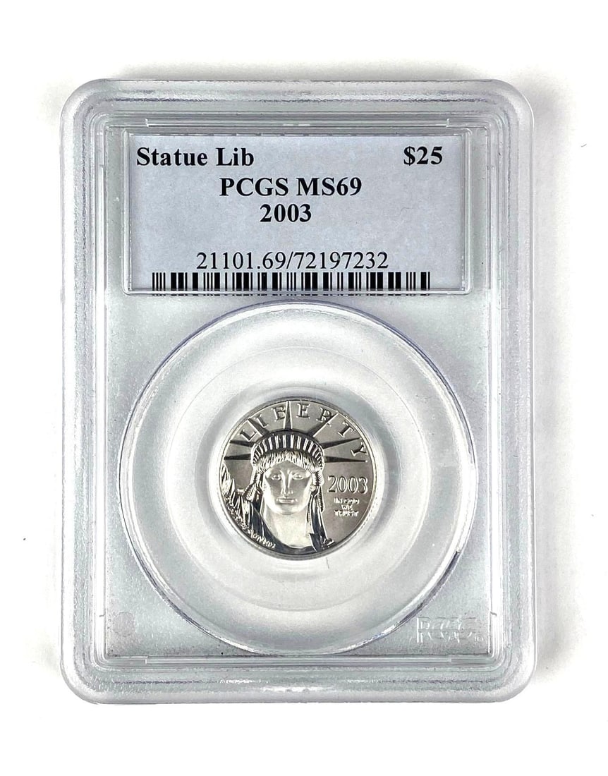 2003 US $25 Platinum Eagle 1/4 oz .9995 Platinum PCGS Graded MS69 (1 of 2)