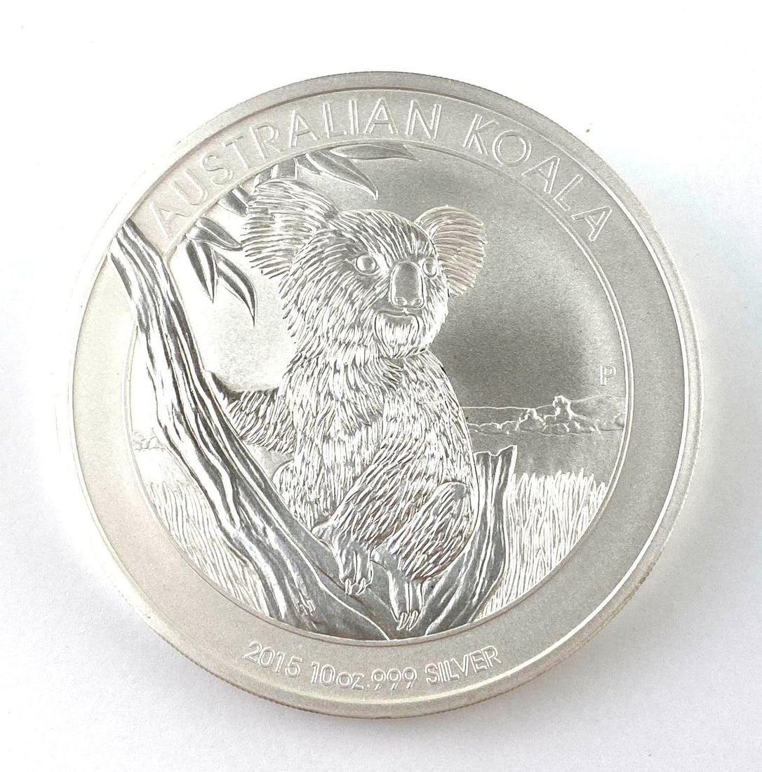 2015 Australian Koala 10 Oz .999 Fine Silver Queen Elizabeth II Round (1 of 2)