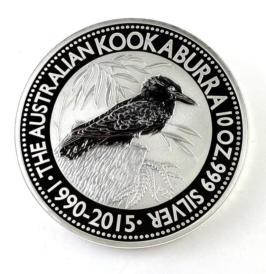 2015 Australian Kookaburra 10 Oz .999 Fine Silver Queen Elizabeth II Round (1 of 2)