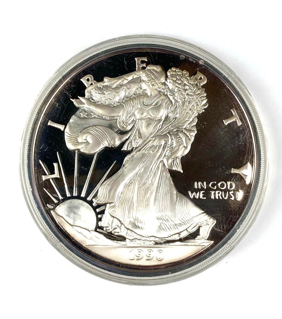 1990 Washington Mint Silver American Eagle 8 oz .999 Fine Silver (1 of 2)