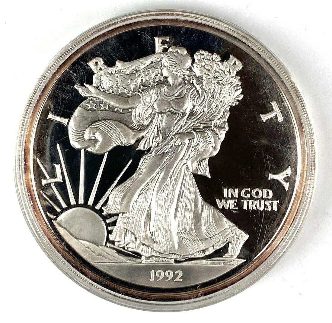 1992 Washington Mint Silver American Eagle 8 oz .999 Fine Silver (1 of 2)