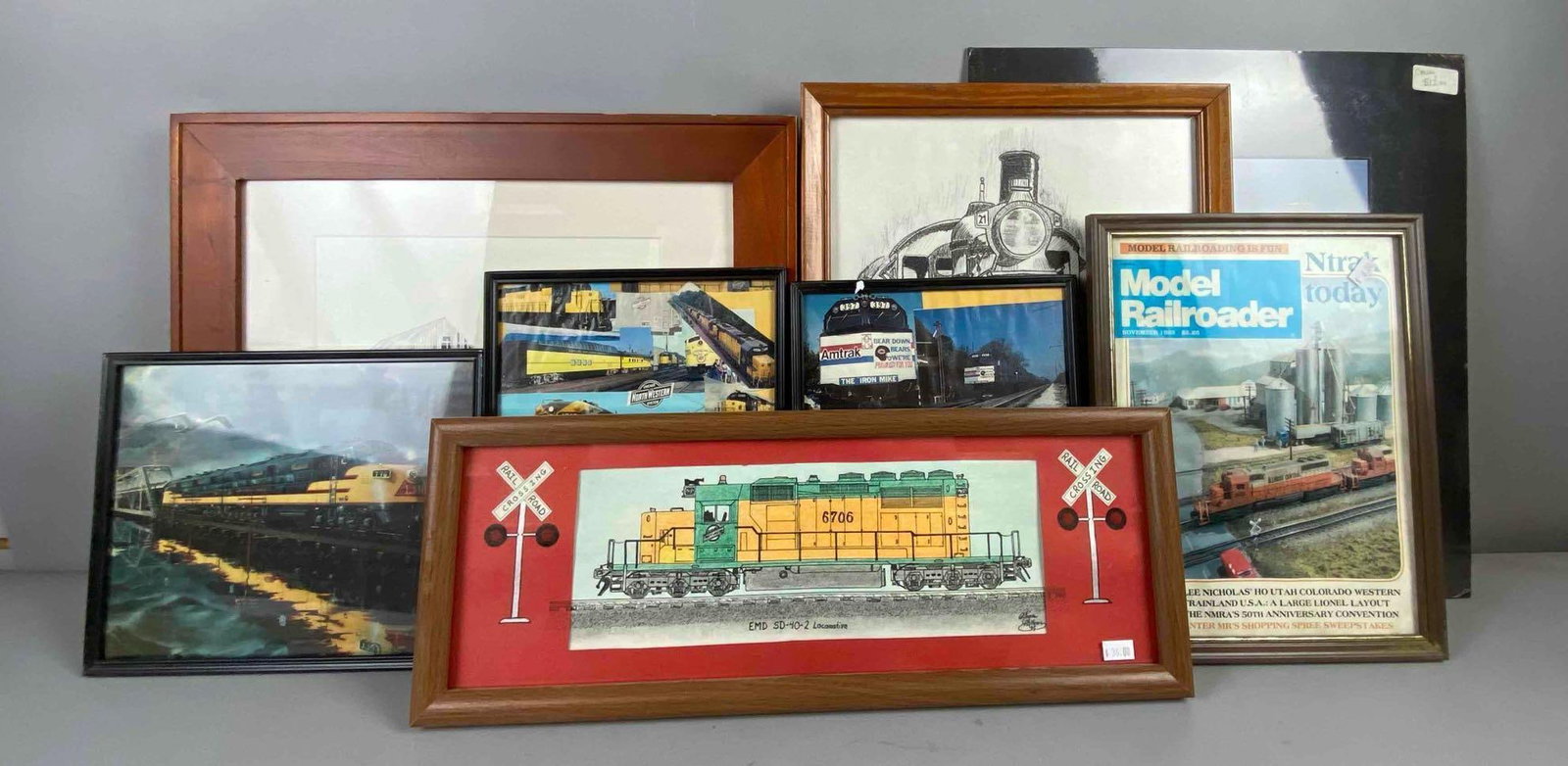 Group of Assorted Locomotive Framed Prints and More (1 of 3)
