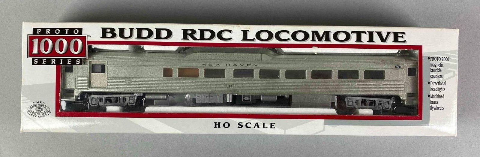 Proto 1000 Series HO Scale NH Budd RDC locomotive: Untested in original box, New Haven, measures 12? in length