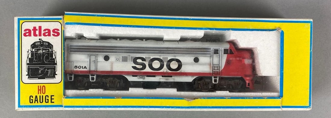Atlas HO Scale SOO Line FP-7 Locomotive: Untested in original box, made in Austria, locomotive measures 8? in length