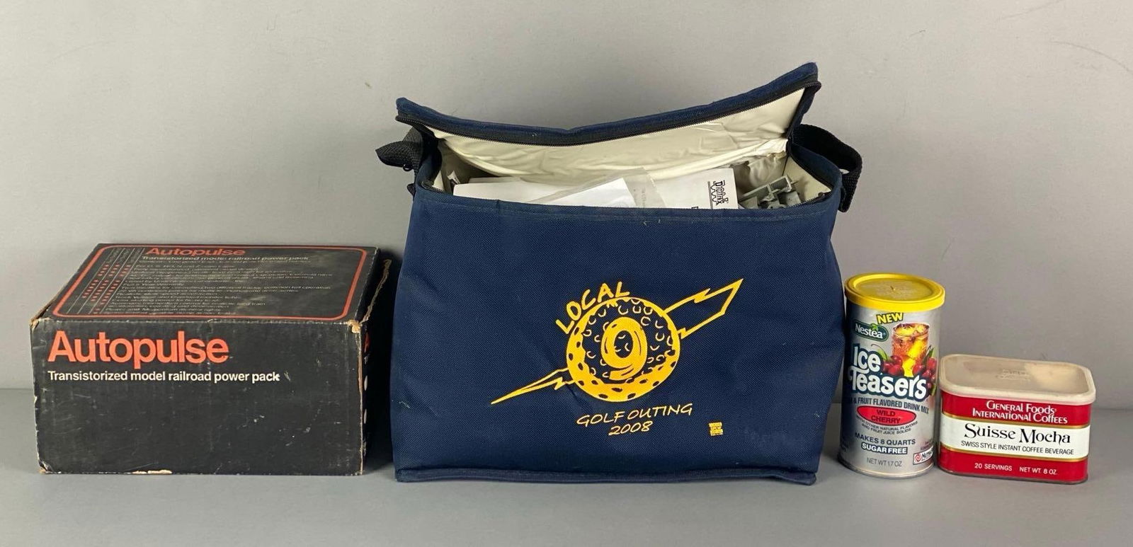 Group of Model Train Accessories: Includes Autopulse power pack, train trucks, rails and more, autopulse Box measures 5? H x 9? W x 7? D