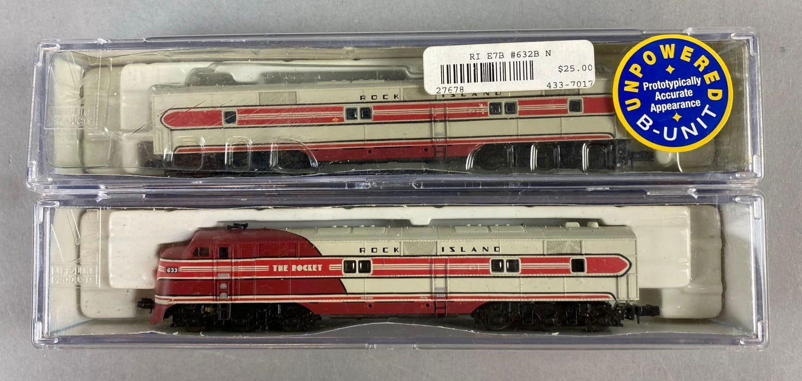 Group of 2 Life Like N Scale Rock Island 633 and 632B Locomotives (1 of 3)
