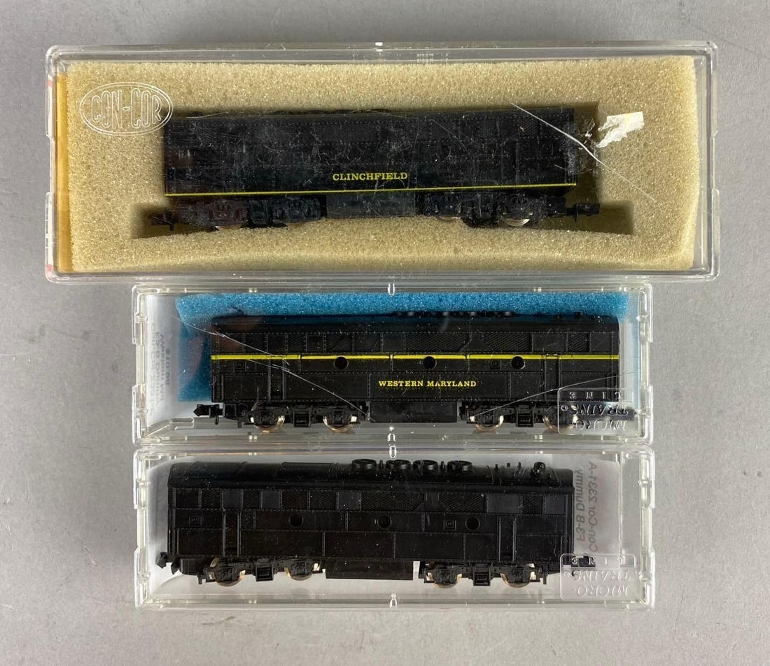 Group of 3 Con Car N Scale F3-B Dummy Train Cars (1 of 2)