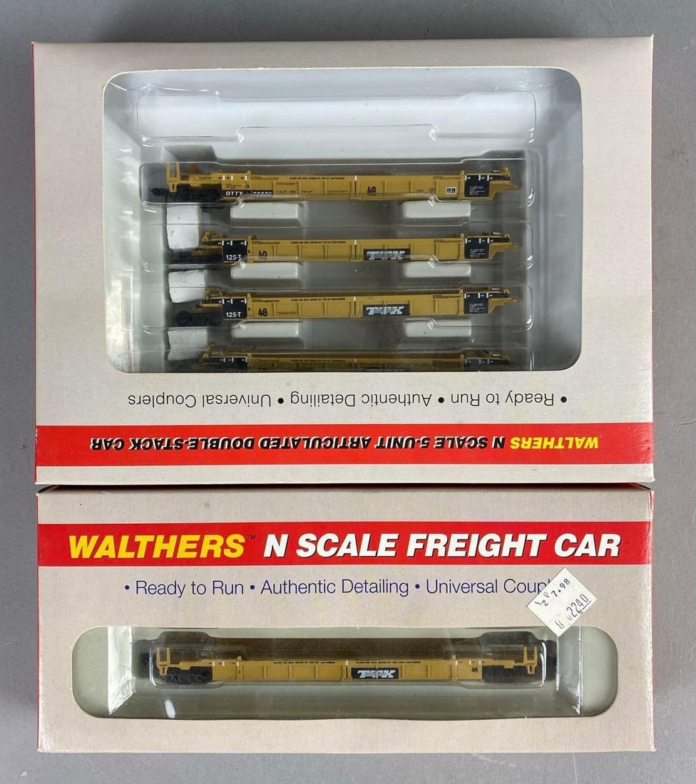 Group of 2 Walthers N Scale TTX Double Stack Car Sets (1 of 2)