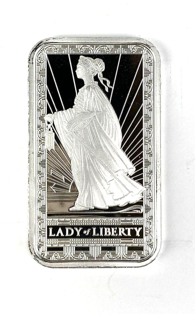 PAMP Suisse Lady of Liberty 1 oz 999.0 Fine Silver Ingot/ Bar: PAMP Suisse Lady of Liberty 1 oz 999.0 Fine Silver Ingot/ Bar