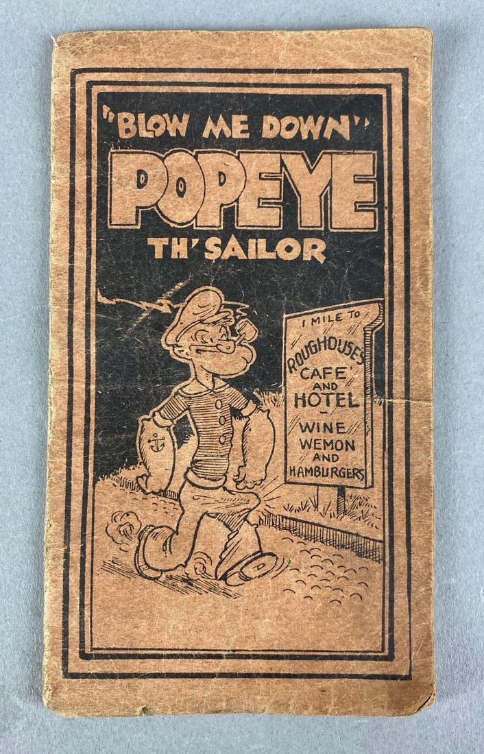 Vintage Blow Me Down Popeye Th’ Sailor Tijuana Bible: Measures 6” H x 3 1/2” W