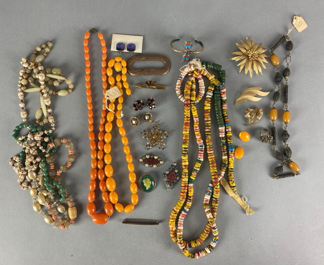 Group of Costume Jewelry: Includes beaded necklaces and more, longest measures 30” in length