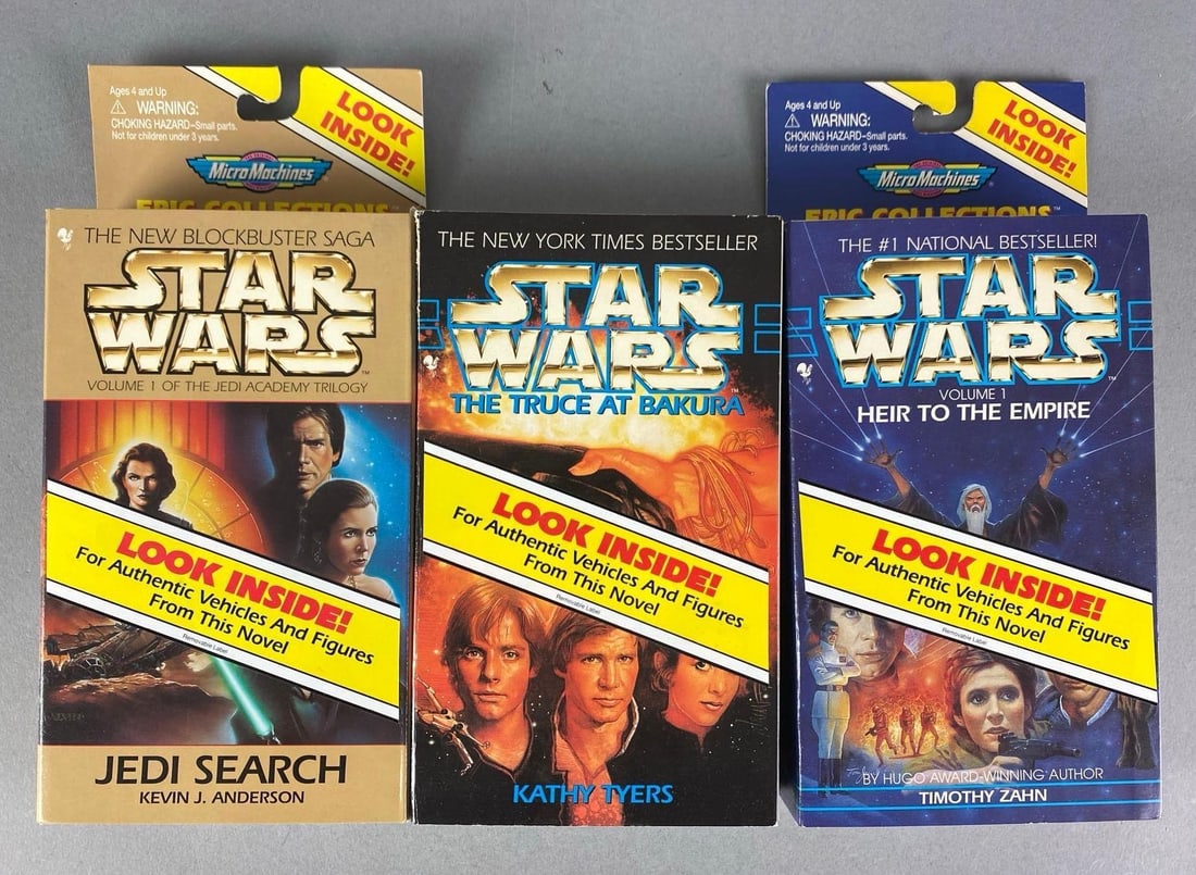 Group of 3 1996 Galoob Micro Machines Star Wars Toys: in Original boxes, each box measures 9 1/2” H x 4 1/2” W x 1 3/4” D