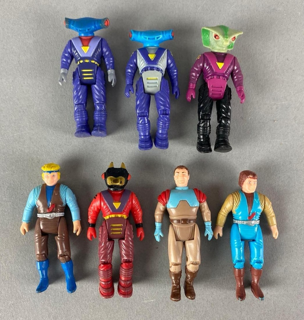 Group of 1980s Tyco Dino Riders Action Figures: Each measures 2 3/4” H