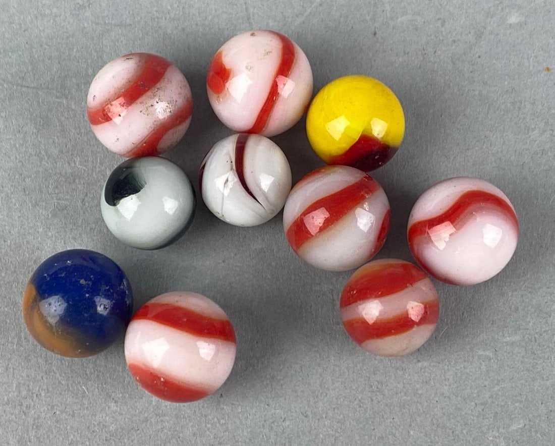 Group of Vintage Glass Marbles: Largest measures .68”