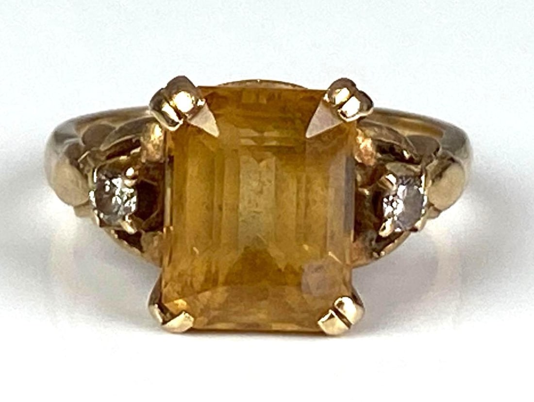 14K Yellow Gold Topaz Diamond Ring (1 of 4)