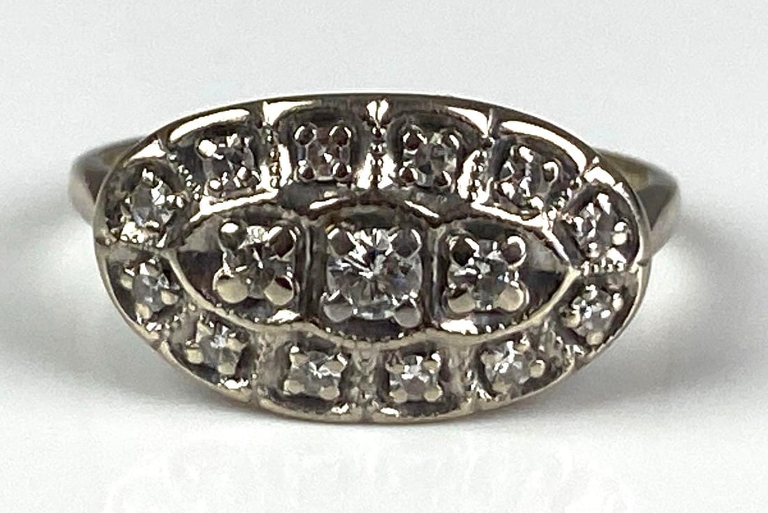 14K White Gold Diamond Cluster Ring (1 of 4)