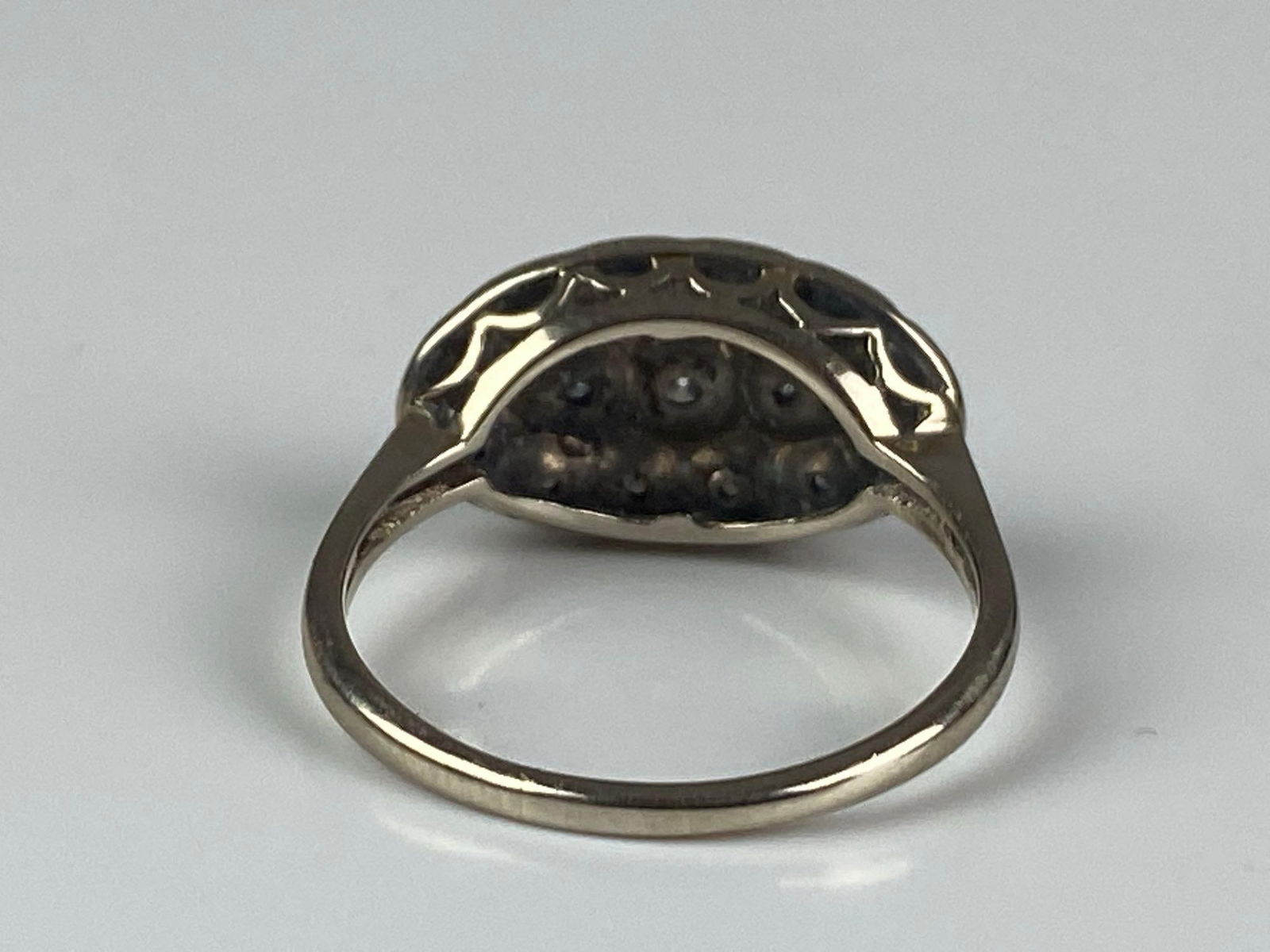 14K White Gold Diamond Cluster Ring - 3