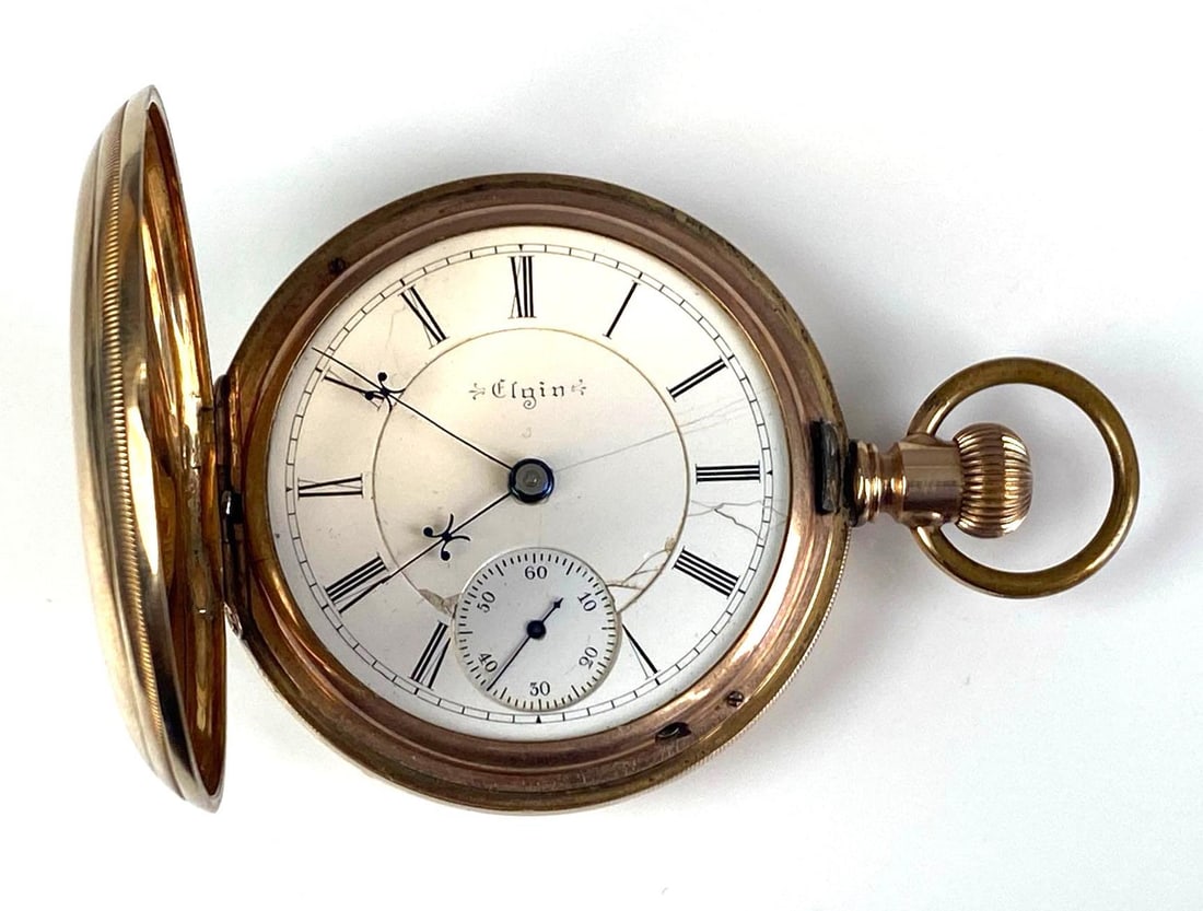 Elgin 14K Yellow Gold 17 Jewels Hunter Pocket Watch (1 of 7)