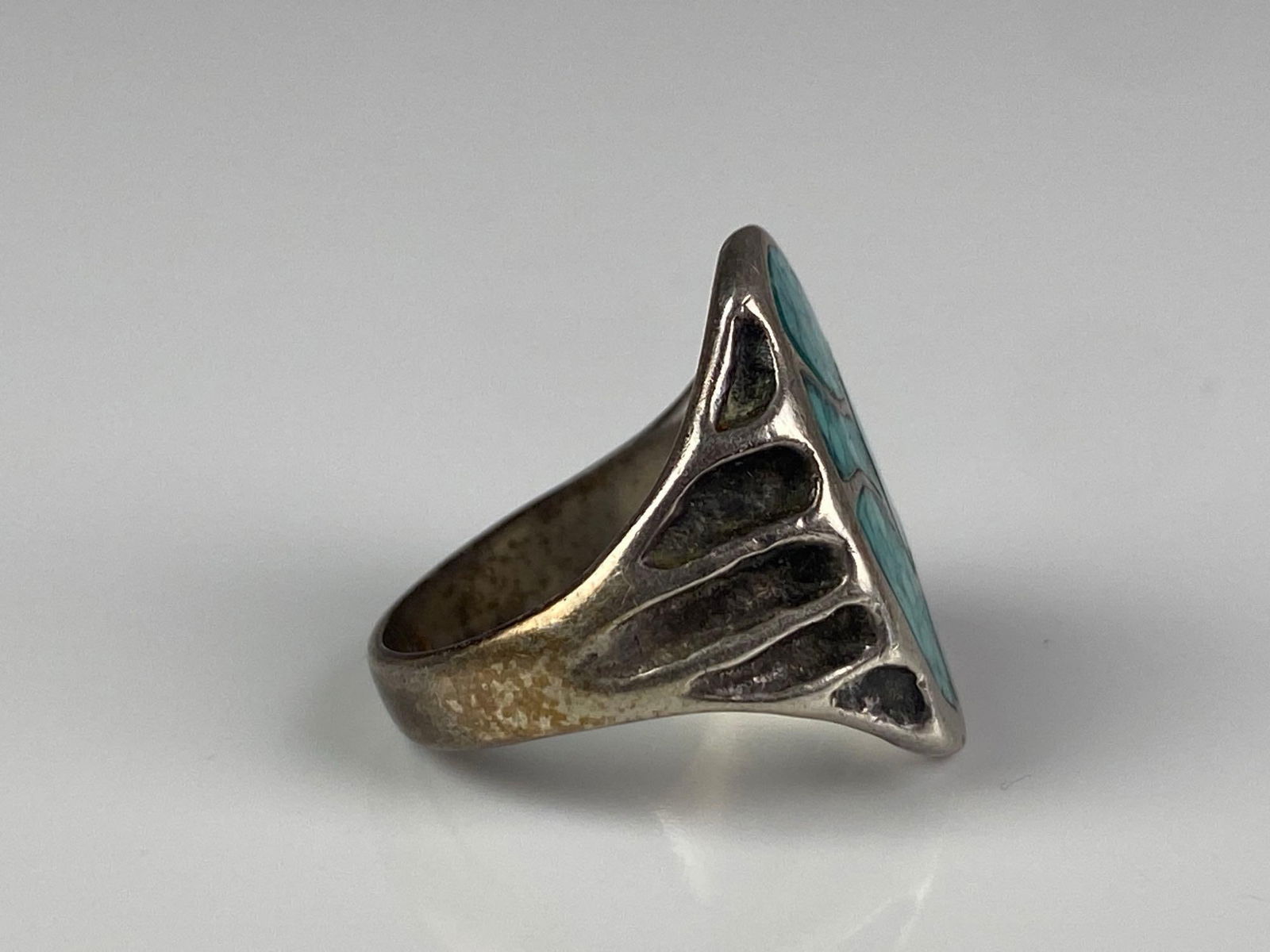 Sterling Silver Turquoise Native American Ring - 4