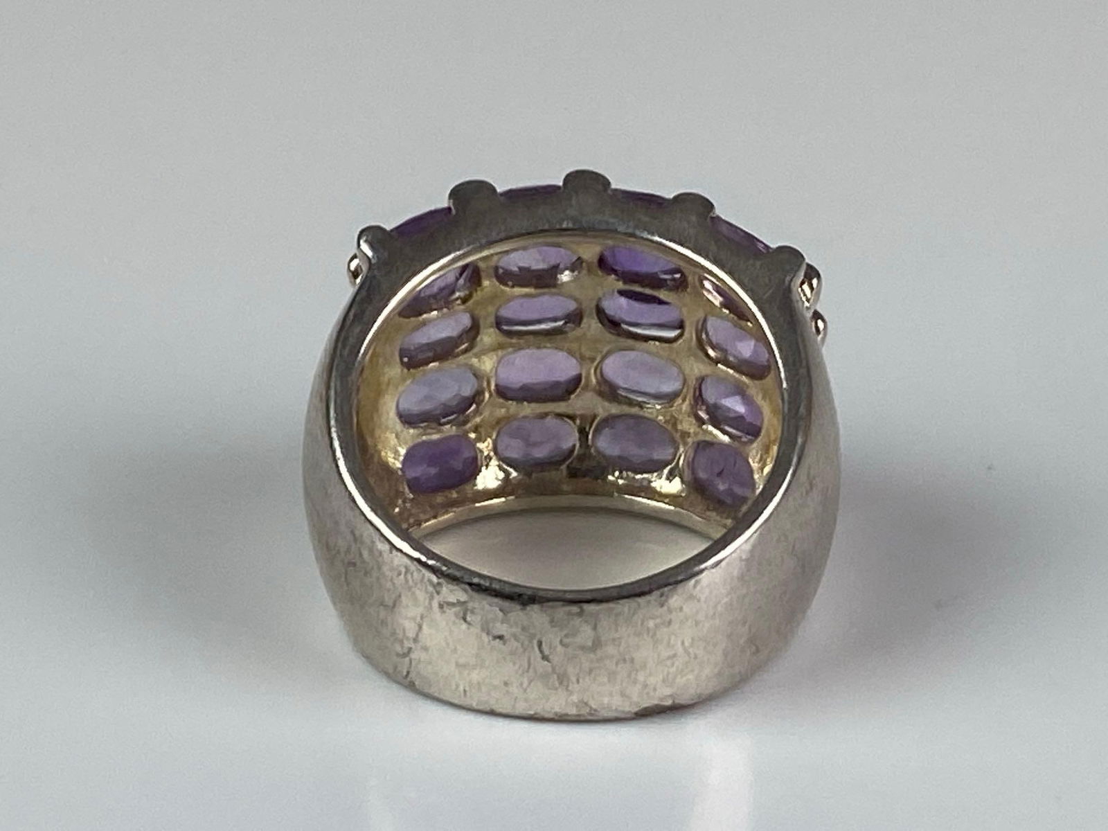 Sterling Silver Amethyst Cluster Ring - 3