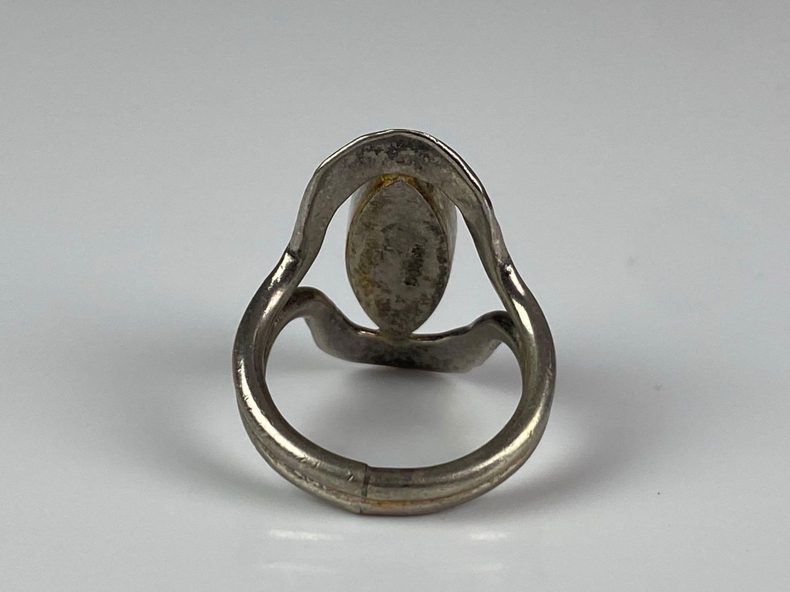 Sterling Silver Turquoise Hammered Ring - 3