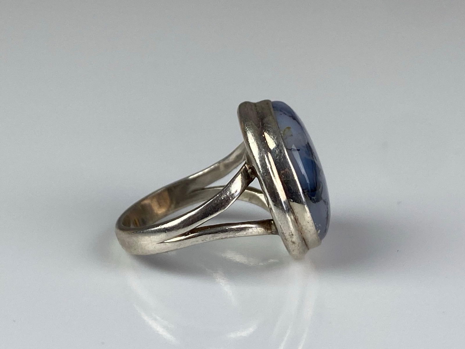 Sterling Silver Moss Agate Ring - 4